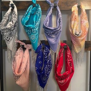 Cotton Bling Bandanas- available in the colors listed. Also make custom orders